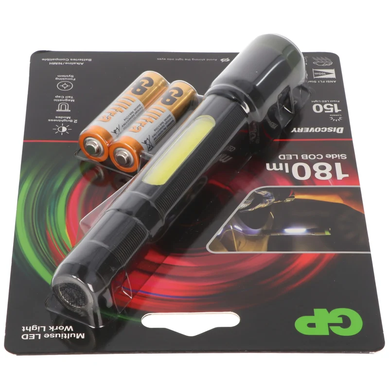 GP Batteries Taschenlampe C33 150 Lumen inklusive 2x AA 1,5V Mignon Batterien