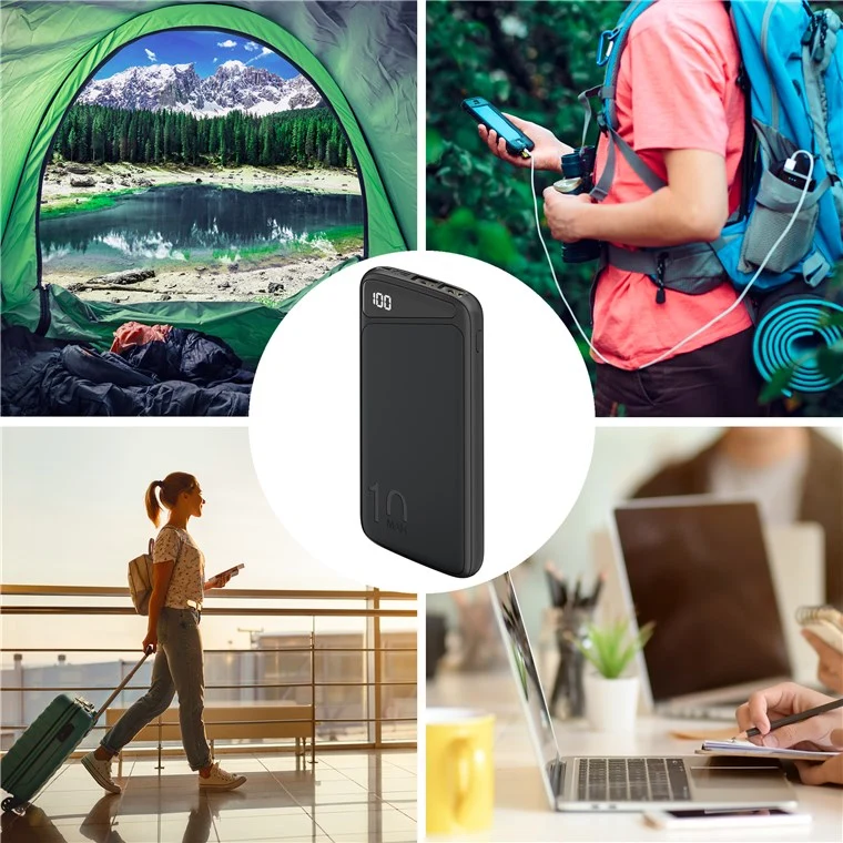 Goobay Powerbank Slimline 10.000 mAh - Leistungsstarke 10.000 mAh mit Status-Display