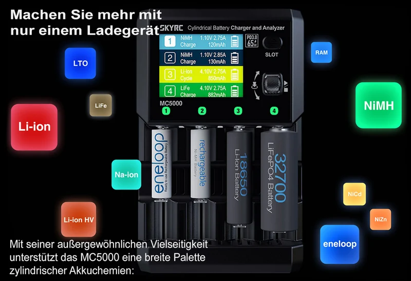 SkyRC MC5000 professionelles Universal-Analyse-Ladegerät für alle Akku-Typen