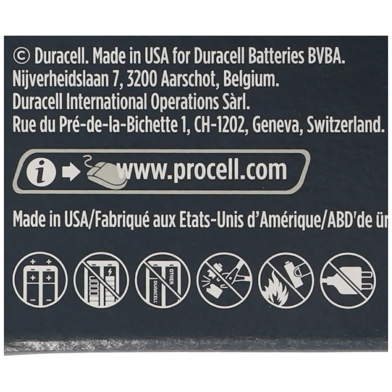 Duracell Procell Alkaline 4,5 V Flachbatterie, 3LR12 im Karton (10 St.)