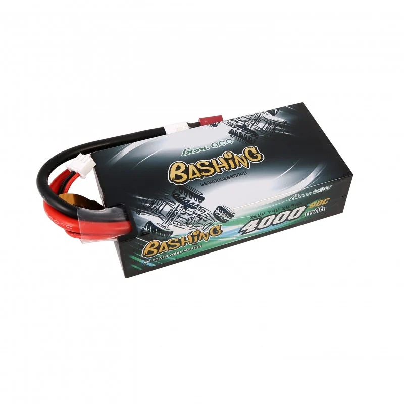 Gens Ace 4000mAh 2S2P 7.4V 60C HardCase 48# Auto Lipo Akku mit T-Stecker