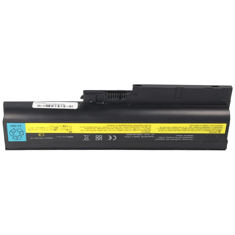 AccuCell Akku passend für IBM/Lenovo ThinkPad R60, T60, Li-Ion, 10,8V-11,1V, 5200mAh, 56,2Wh, black