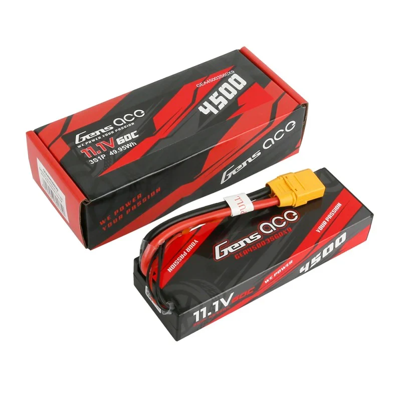 Gens Ace 4500mAh 3S1P 11.1V 60C HardCase RC Auto Lipo Batterie #24