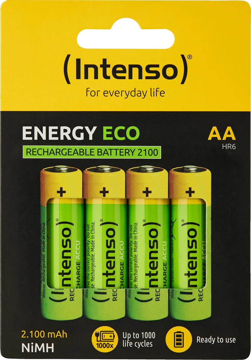 Intenso NiMH-Akku „Energy Eco“ – AA / HR6, 1,2 Volt, 2100 mAh (4er Pack)