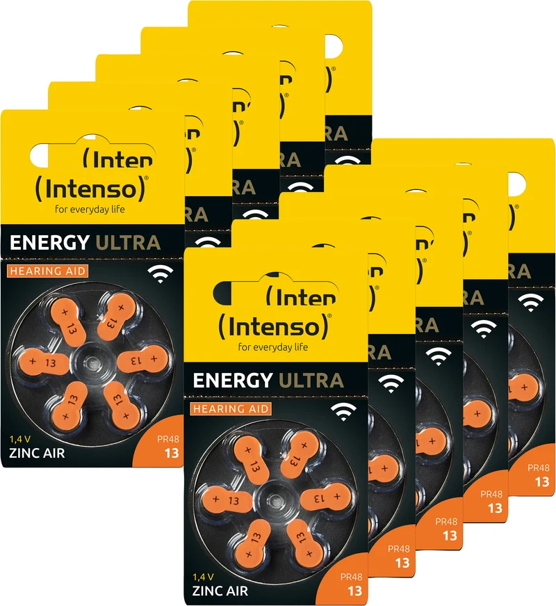 Intenso Hörgeräte-Batterie „Energy Ultra“ – A13 / PR48, 1,45 Volt (6er Pack)