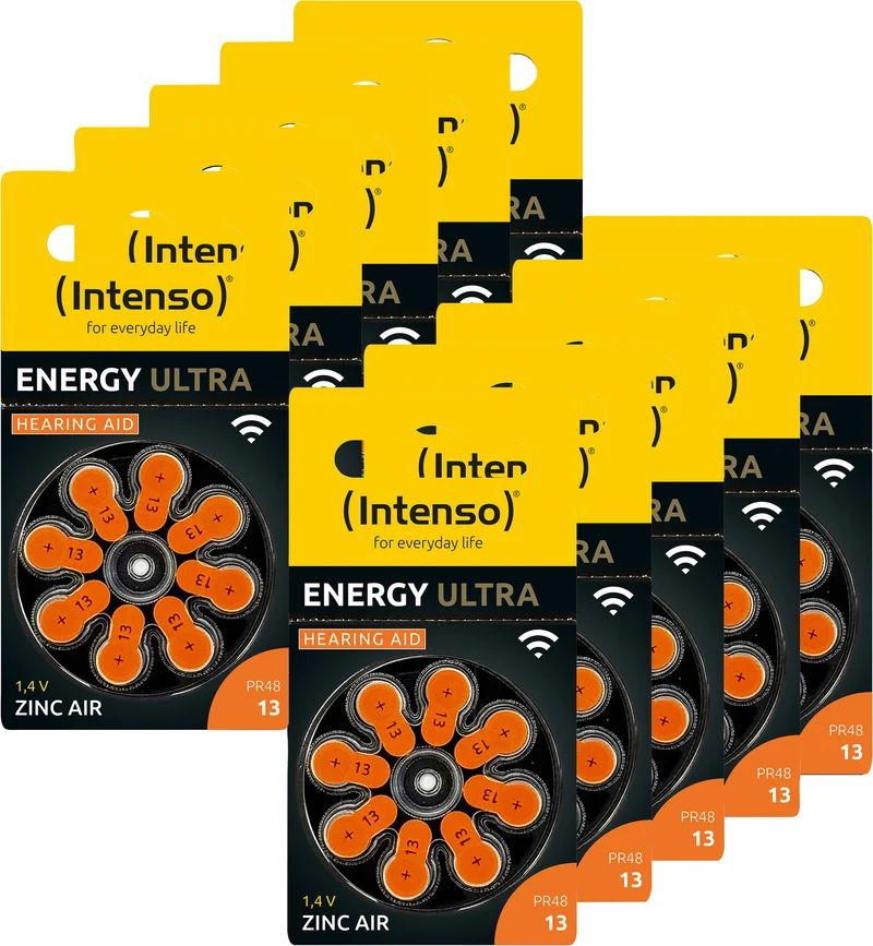 Intenso Hörgeräte-Batterie „Energy Ultra“ – A13 / PR48, 1,45 Volt (6er Pack)