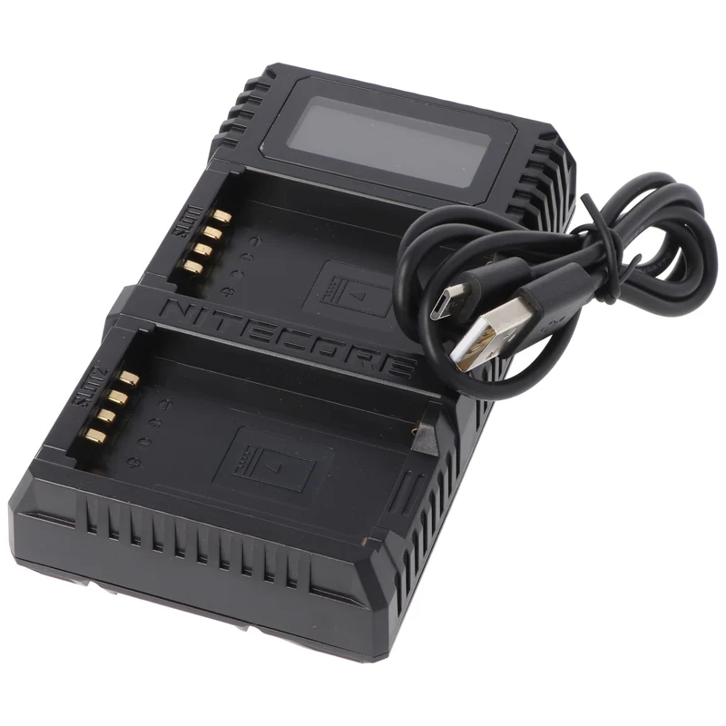 Nitecore FX2 PRO USB Ladegerät, Ladegerät für Fujifilm NP-T125 Akku, passend für Fuji GFX 50S, GFX 50R Kameras
