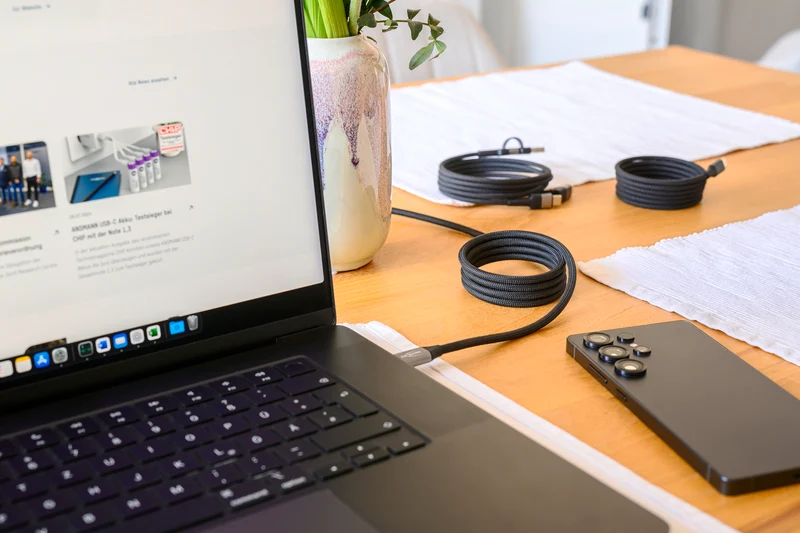 ANSMANN Magnetisches Ladekabel – USB-C auf Lightning, 120 cm