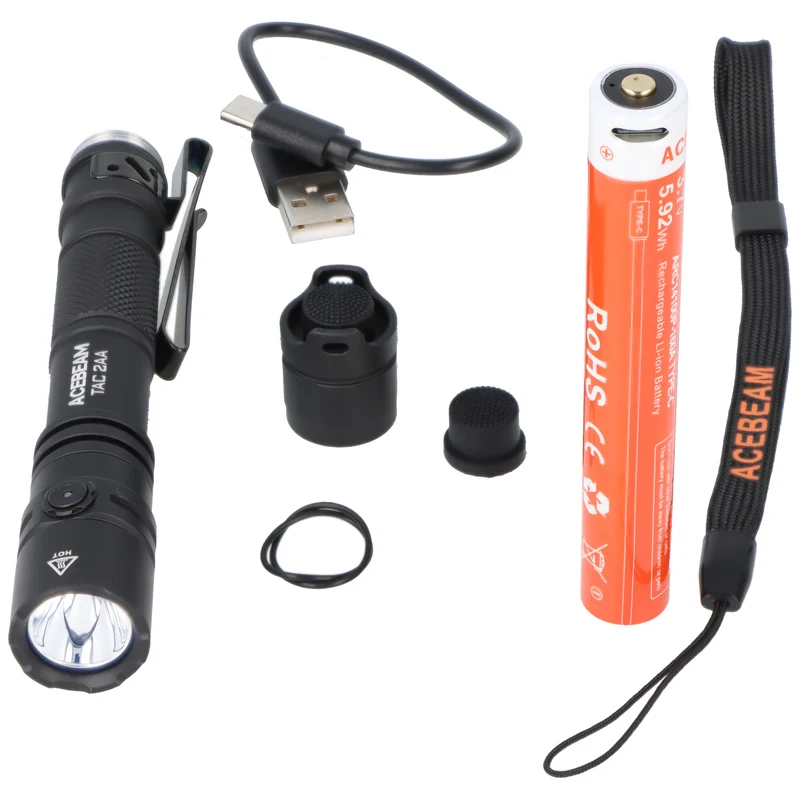 AceBeam TAC 2AA – LED-Taschenlampe mit 1600 Lumen und 181 Metern Reichweite