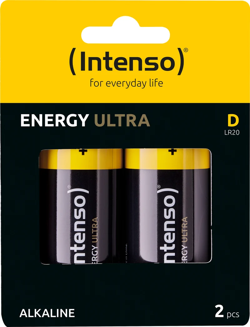Intenso Batterie Alkaline, Mono, D, LR20, 1.5 Volt – Energy Ultra (2er Pack)