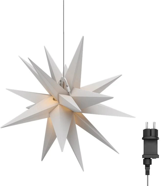 Goobay LED-Weihnachtsstern 3D, Ø 56 cm, mit Netzkabel, ein echter Blickfang für Fenster & Wohnräume