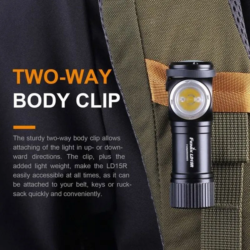Fenix LD15R LED Taschenlampe mit Cree XP-G3 white LED inklusive CR123A Akku und Ladekabel