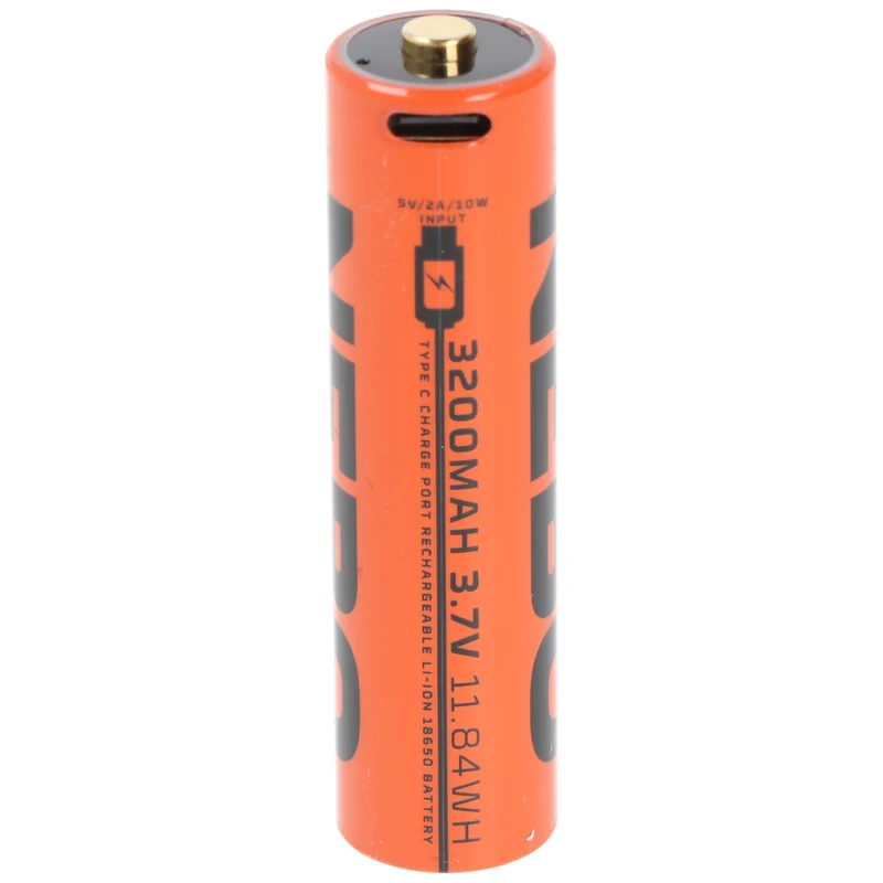 NEBO 18650 Li-Ion Akku – 3,7 V / 3200 mAh mit USB-C