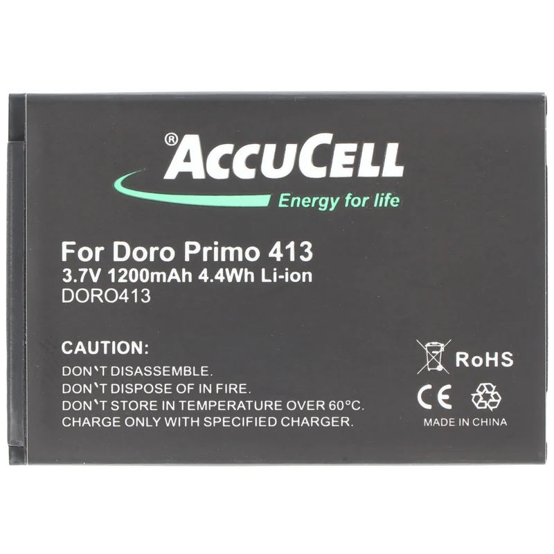 AccuCell Akku passend für den Doro Primo 413 Akku RCB413 3,7 Volt 1200mAh