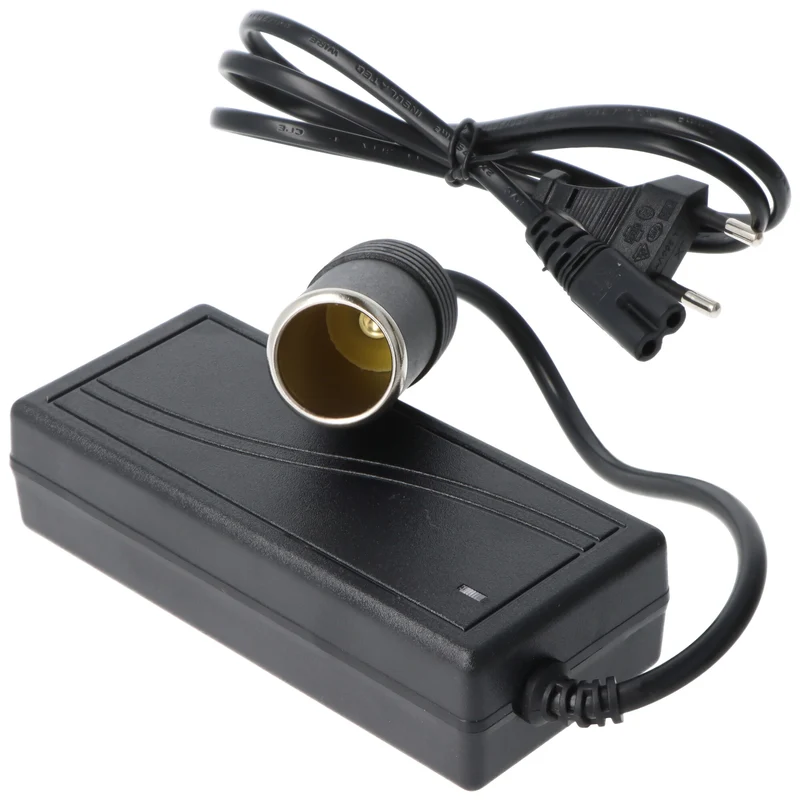 AccuCell Spannungswandler passend für 12 Volt Kühlboxen, 100-240V AC auf 12V DC mit Zigarettenanzünder-Stecker