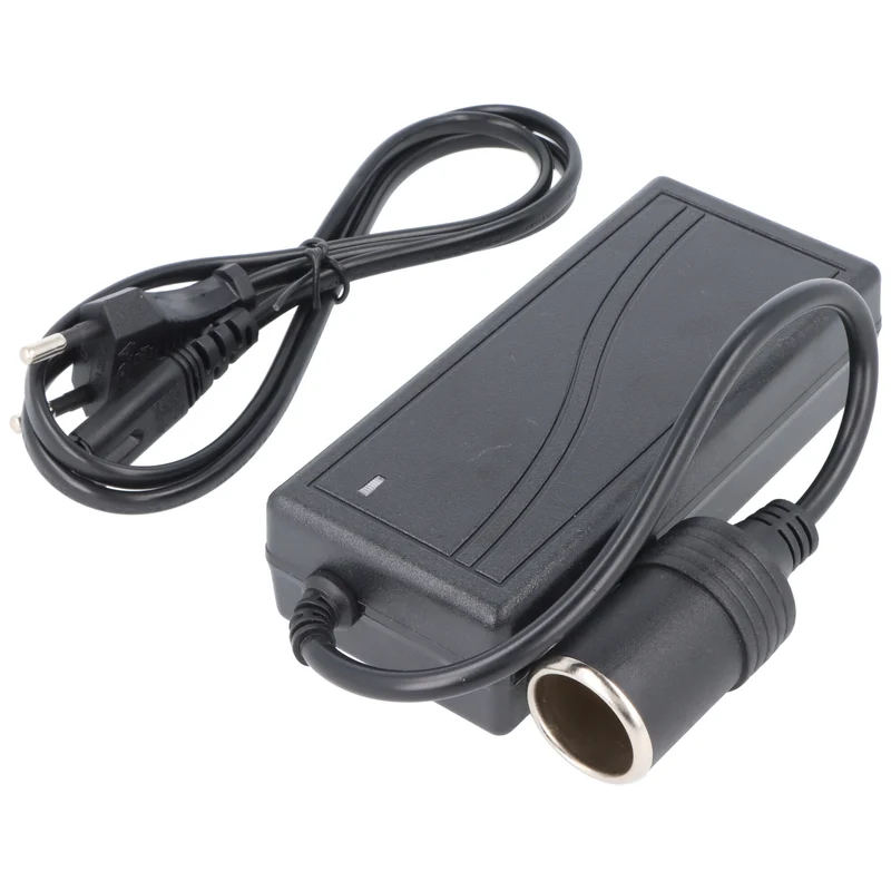 AccuCell Spannungswandler passend für 12 Volt Kühlboxen, 100-240V AC auf 12V DC mit Zigarettenanzünder-Stecker