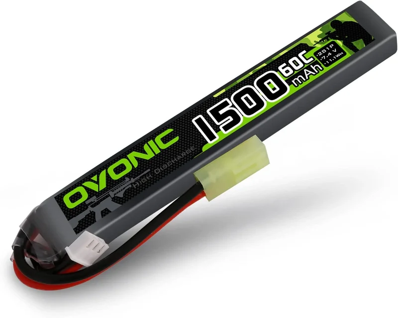 Ovonic 2S LiPo-Akku 1500mAh 2S1P 60C 7,4V Airsoft-LiPo-Akku mit Tamiya-Anschluss