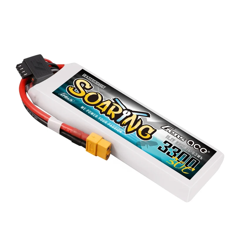 Gens Ace Soaring 3300mAh 3S 11,1V 30C G-Tech Lipo-Akku mit XT60-Stecker