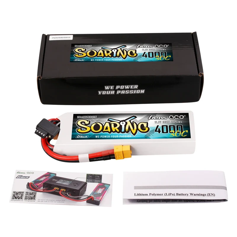Gens Ace 4000mAh 3S 30C LiPo-Akku mit XT60 | Soaring | G-Tech