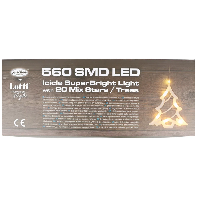 Lotti LED-Lichterkette mit Sternen und Bäumen, für Innen- und Außenbereich, beleuchtete Länge 4,75 Meter, mit Timerfunktion