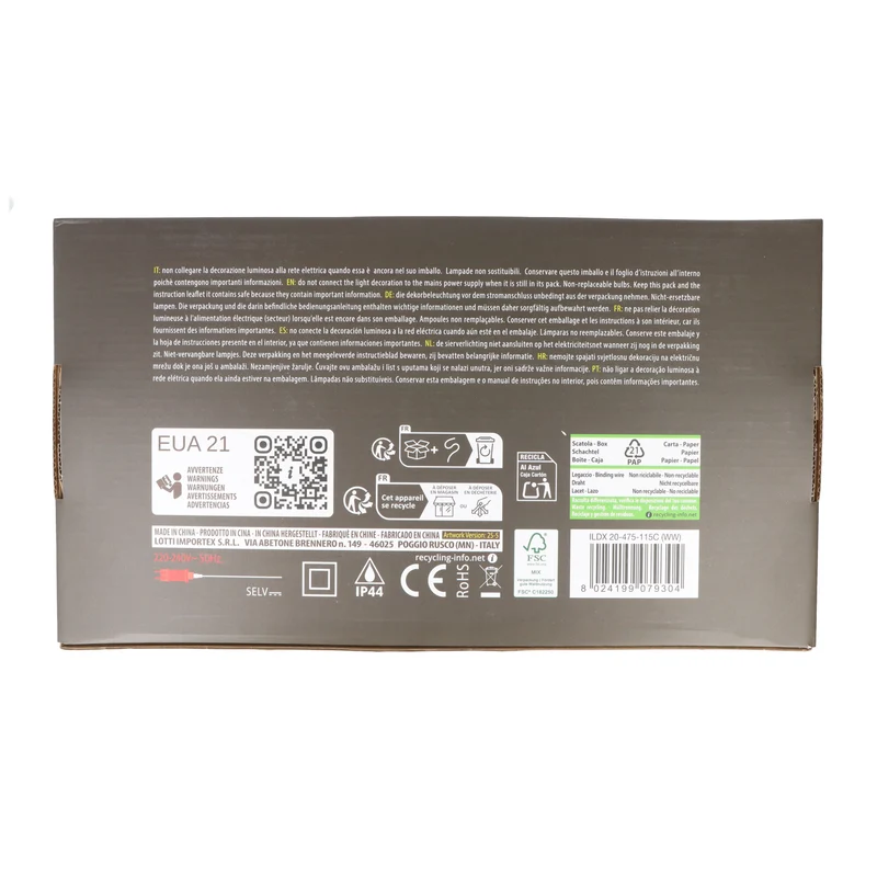 Lotti LED-Lichterkette mit Sternen und Bäumen, für Innen- und Außenbereich, beleuchtete Länge 4,75 Meter, mit Timerfunktion