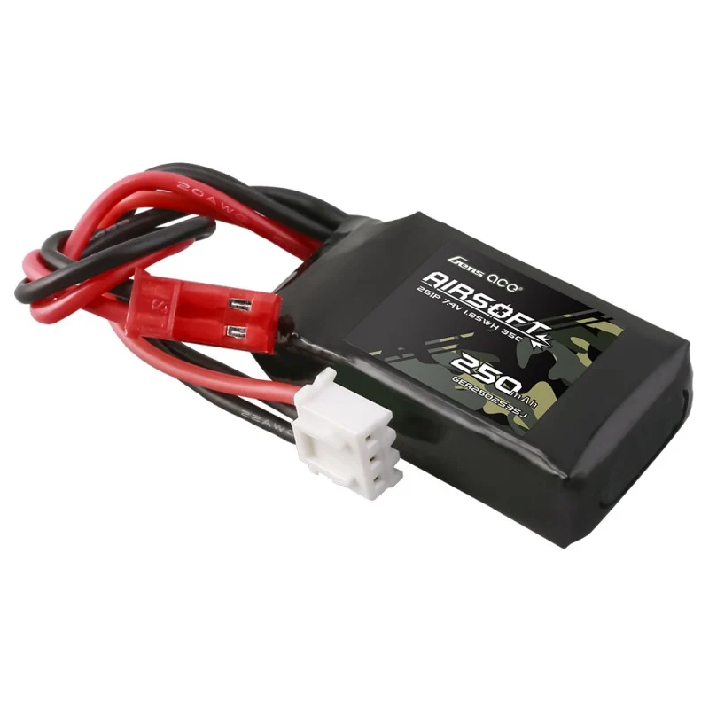 Gens Ace 250mAh 7,4V 35C 2S1P Airsoft Lipo Akku mit JST-SYP Stecker