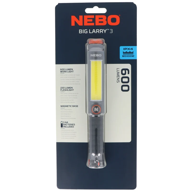 NEBO BIG LARRY 3, NEB-FLT-1041-G LED Arbeitsleuchte, mit Magnetfuß, stoßfest und wasserabweisend (IPX4)
