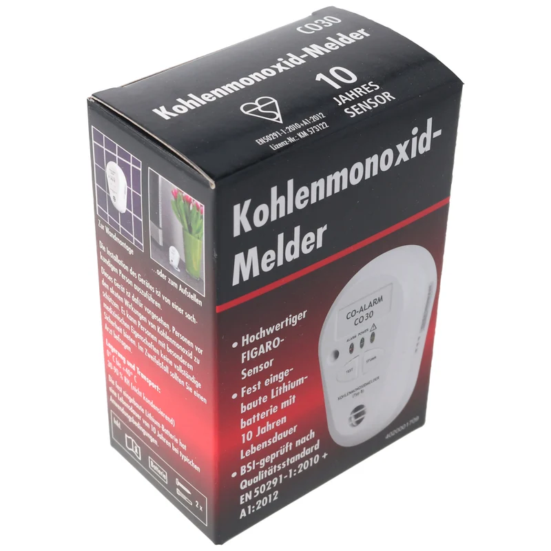 AccuCell Kohlenmonoxidmelder mit Langzeit-Lithiumbatterie, Lebensdauer ca. 7 Jahre