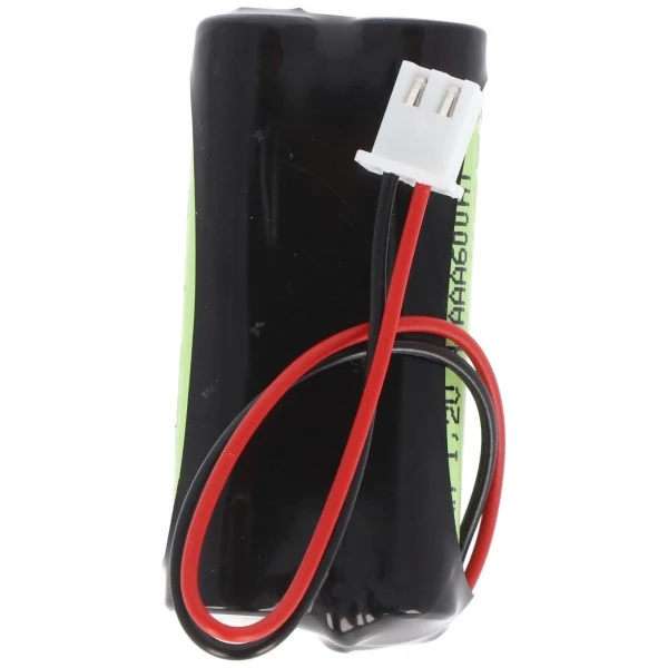 AccuCell Notleuchtenakku NiMH 4,8V max. 800mAh F2x2 Micro AAA 100mm Kabel und Stecker