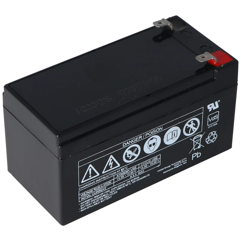 Fiamm FG20121 Akku 1200mAh Blei Akku 12 Volt mit 1200mAh, 2mal 4,8mm Steckkontakte