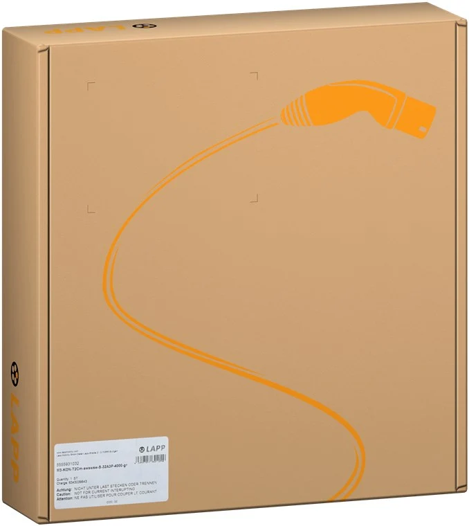 LAPP MOBILITY Selbstaufrollendes Ladekabel Typ 2, bis zu 22 kW, 7 m, schwarz - (5555934054) 32 A, 3-phasig, zum Laden von Hybrid- und Elektroautos mit Typ-2-Anschluss