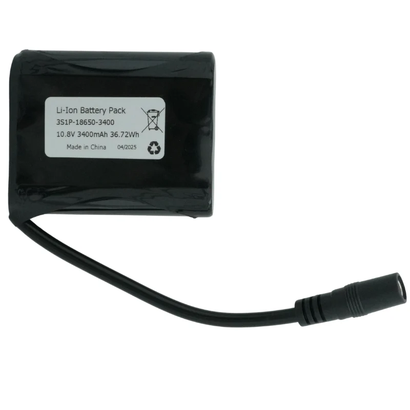 Keeppower 3S1P -18650 - 3400mAh - 10,8V Li-Ion Akkupack mit BMS-Schutz mit DC Anschluss