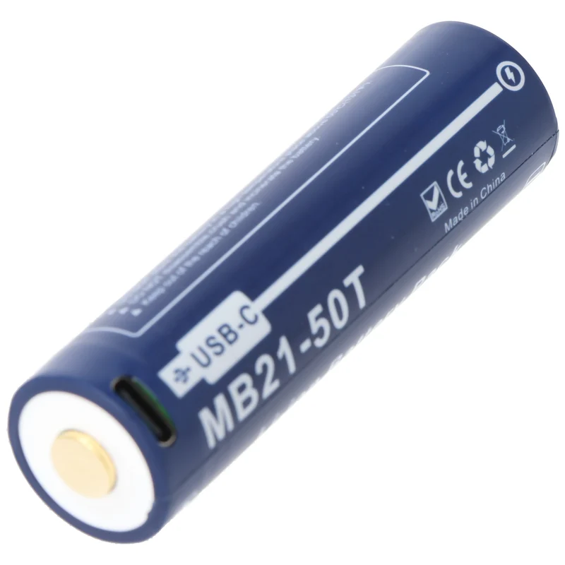 AccuCell 21700 Li-ion Akku 5000mAh, 21750, USB-C, max. Entladestrom 25A, 76,8 x 21,2mm