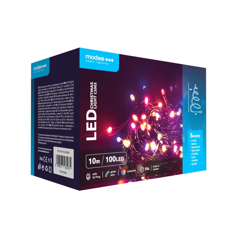 Modee LED-Weihnachtslichterkette – 10 m, RGB, 100 LEDs, für farbenfrohe Feststimmung im ganzen Zuhause
