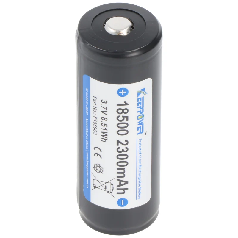 Keeppower 18500 mit 2300mAh 3,6V - 3,7V und integrierte Schutzelektronik P1850C3