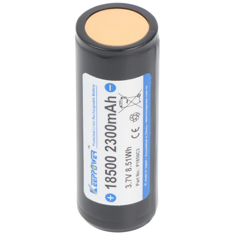 Keeppower 18500 mit 2300mAh 3,6V - 3,7V und integrierte Schutzelektronik P1850C3