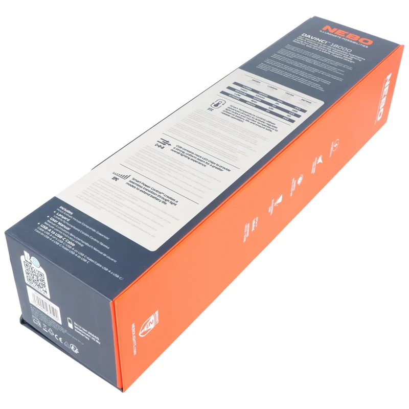 NEBO Davinci 18000 LED Taschenlampe, 18000 Lumen, bis zu 253 Meter Leuchtweite, wiederaufladbar