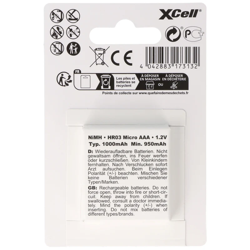 XCell telefon Akku AAA , Phone Power Akku Micro/AAA 1000mAh 4er Pack