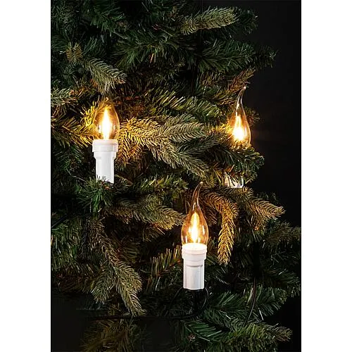 Hellum 15-flg. LED-Windstoßkerzenkette E14