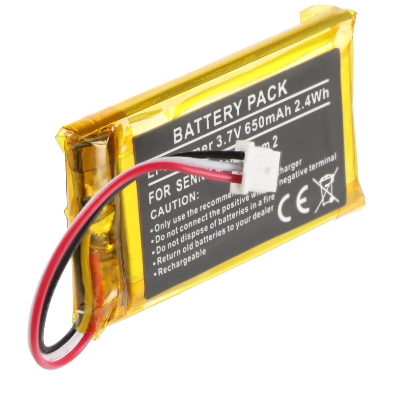 AccuCell Akku passend für Sennheiser Momentum 2 – Li-Polymer, 3,7V, 650mAh, 2,4Wh, ca. 40,9 x 25 x 6mm