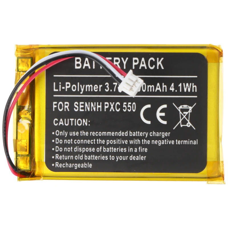 AccuCell Akku kompatibel Sennheiser PXC 550 Li-Polymer, 3,7V, 1100mAh, 50,8x33,6x5mm