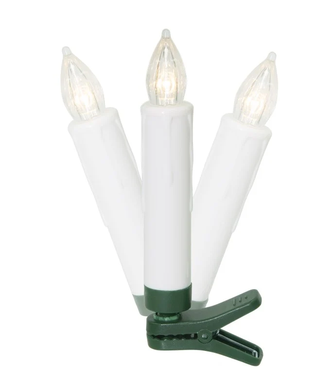 Goobay 10 kabellose LED-Weihnachtsbaumkerzen - mit Klemmen, Fernbedienung und Timerfunktion, dimmbar, warmweiß (2600 K)