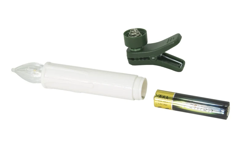 Goobay 10 kabellose LED-Weihnachtsbaumkerzen - mit Klemmen, Fernbedienung und Timerfunktion, dimmbar, warmweiß (2600 K)