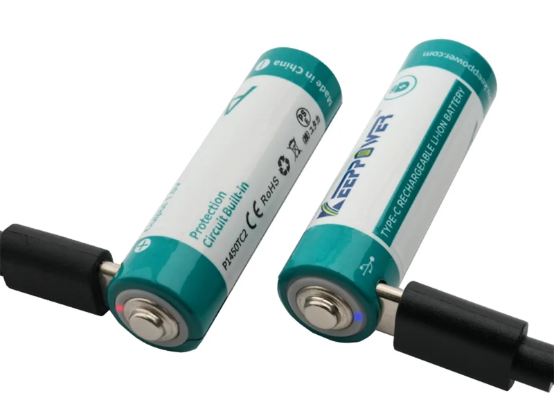Keeppower 14500 - 1300mAh Li-Ionen 3,7V - 3,6V mit USB Lademöglichkeit und PCB P1413TC