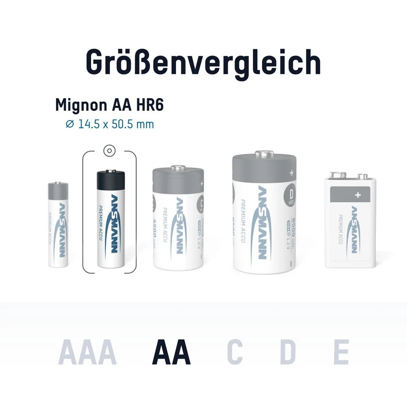 ANSMANN NiMH Akku Mignon AA 2100 mAh maxE 8er Schrumpffolie, ideal für den alltäglichen Gebrauch