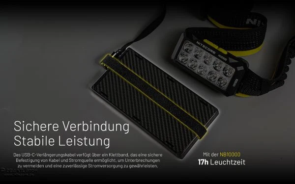 Nitecore HU2000 Arbeits-Stirnlampe, bis zu 2000 Lumen, ohne eigene Stromquelle, NiteLab UHE LEDs, mit Universalclip