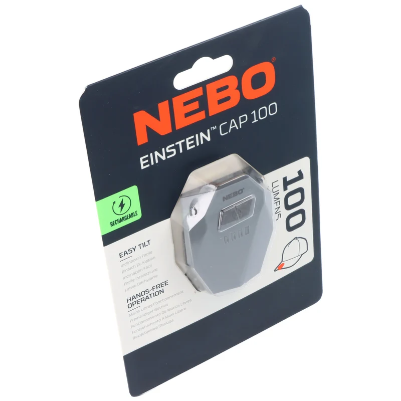 NEBO Einstein CAP 100 LED Stirnlampe, 100 Lumen, bis zu 24 Meter Leuchtweite, wiederaufladbar