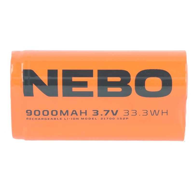 NEBO 2x21700 Li-Ion Akku, 9000mAh, 3,7V, 33,3Wh, wiederaufladbar