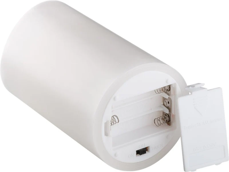 Goobay 3er-Set LED-Echtwachskerzen, weiß - mit Timerfunktion und 3D-Flammenkegel, batteriebetrieben, warmweiß (2700 K)