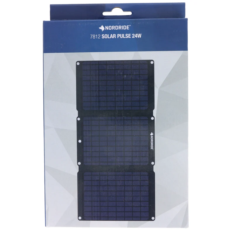 AccuCell Nordride Solarpanel, 7812 Solar Pulse, Schnelllade-Solarladegerät mit 24W, mit USB-A und USB-C-Anschlüssen, integrierter Ständer